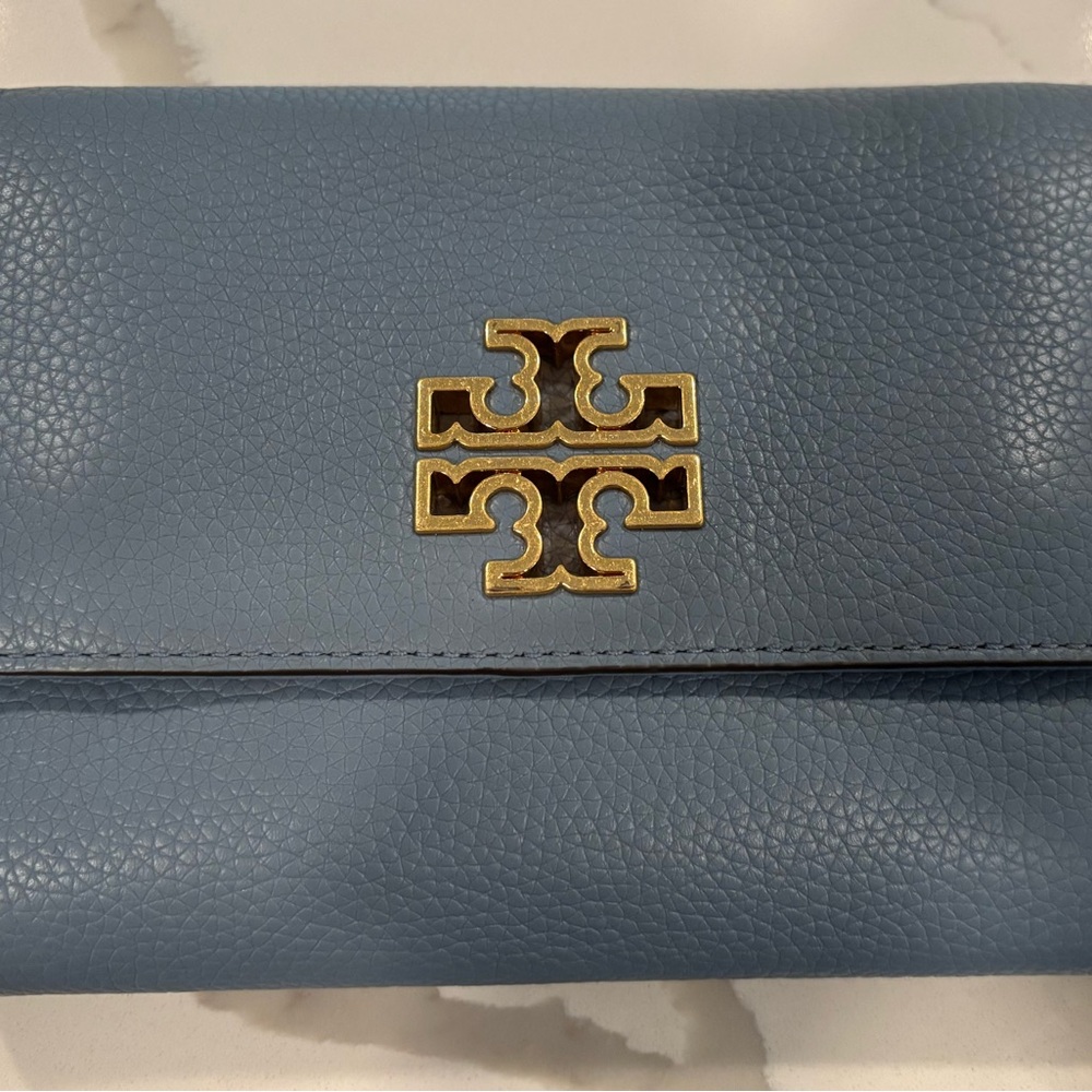 Tory Burch Blue Leather Clutch